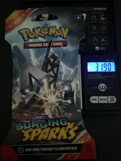 VERY HEAVY - 31.90g - Pokemon Surging Sparks Sleeved Booster Pack - SEALED! - Image 1