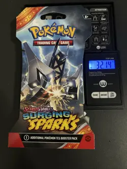 VERY HEAVY - 32.14g - Pokemon Surging Sparks Sleeved Booster Pack - SEALED! - Image 1
