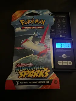 VERY HEAVY - 31.77g - Pokemon Surging Sparks Sleeved Booster Pack - SEALED! - Image 1