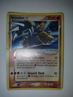 2005 EX Delta Species GOLD STAR Shiny Groudon Holo Foil 111/113 Pokemon - Image 1