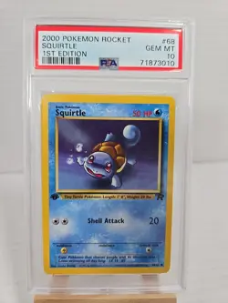 2000 Pokemon Team Rocket #68 Squirtle 1st Edition PSA 10 GEM MINT - Image 1