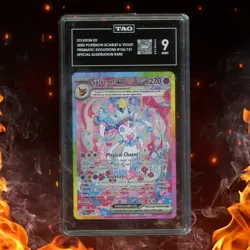 Pokemon Prismatic Evolution SYLVEON EX 156/131 Special Illustration Rare TAG 9 - Image 1