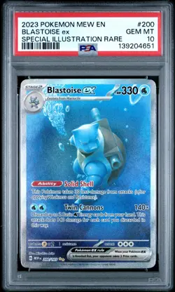 2023 POKEMON MEW EN 151 SPECIAL ILLUSTRATION RARE 200 BLASTOISE EX PSA 10 GEM MT - Image 1