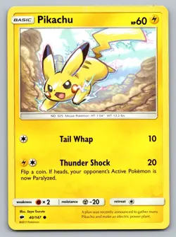 Pokemon TCG SM - Burning Shadows Pikachu 40/147 - Image 1