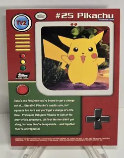 1999 Pikachu #25 Pokemon Topps TV Animation HOLO FOIL Textured Black Label NM/M - Image 2