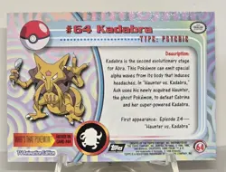 1999 Pokemon Topps Kadabra #64 TV Animation Edition HOLO FOIL Black Label NM/M - Image 2