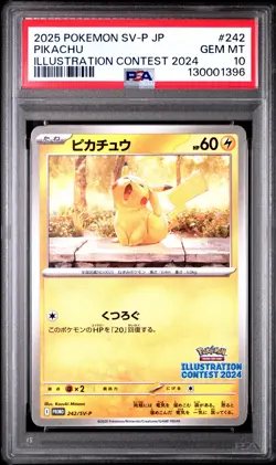 Pikachu 242/SV-P Illustration Contest 2024 Sv-p Promo Pokemon Japanese PSA 10 - Image 1