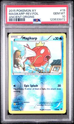 2015 POKEMON XY ANCIENT ORIGINS #19 MAGIKARP-REVERSE FOIL PSA 10 - Image 1