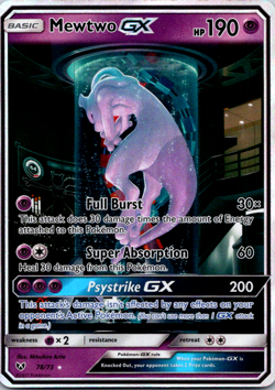 Mewtwo GX (Secret Shining) 78/73 Shining Legends Holo Near Mint Pokemon TCG - Image 1