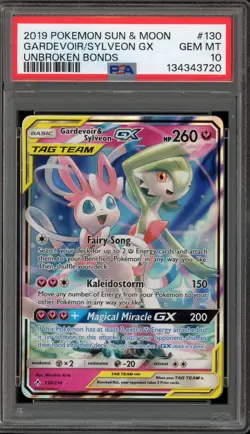 Pokemon Gardevoir & Sylveon GX Unbroken Bonds Holo Ultra Rare #130 PSA 10 - Image 1