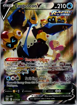 Empoleon V (Alternate Art) Ultra Rare SWSH05: Battle Styles 146/163 Pokemon LP - Image 1