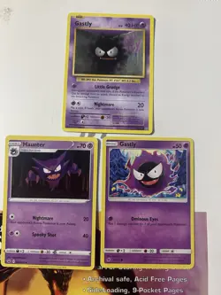 Pokemon TCG Gastly & Haunter Lot Of 3 From Various Sets NM - Image 1