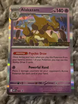 Pokemon TCG Alakazam (PRERELEASE) MEP 003 Mega Evolution Stamped Promo Holo Ding - Image 1