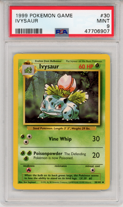 1999 POKEMON GAME IVYSAUR - PSA 9 - #30 30/102 GENUINE - Image 1