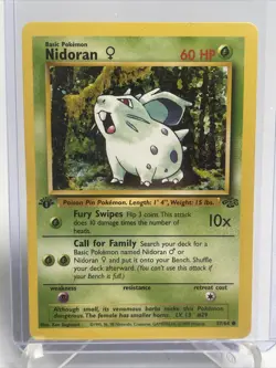 NIDORAN Pokemon Card - WOTC - 1st Edition - Jungle - 57/64 - NM - Image 2