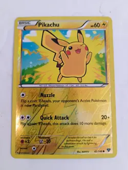 Pokemon TCG Pikachu XY Base Set 42/146 Reverse Holo Common Card Played MP - Image 1