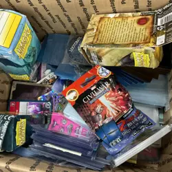 Assorted Card Game Mixed Lot Box Different Games Unsorted Mystery Box & Sleeves - Image 1