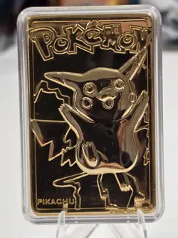 Pokemon 23K Gold Plated PIKACHU Trading Card 1999 Burger King Limited Edition - Image 1
