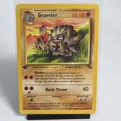 Pokemon Fossil 1st Edition Graveler 37/62 LP-NM Card 1999 - Image 1