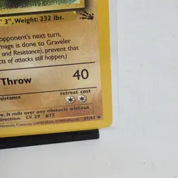 Pokemon Fossil 1st Edition Graveler 37/62 LP-NM Card 1999 - Image 4