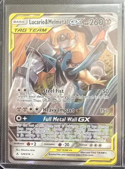 Pokemon TCG Lucario & Melmetal GX Tag Team Unbroken Bonds Card 120/214 Very LP - Image 1