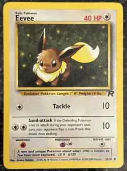 Eevee 55/82 Team Rocket 2000 Regular Common LP Vintage Pokemon Card - Image 1