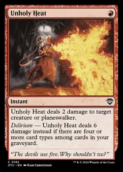 (x4) Unholy Heat 0182 Play Set Common Thunder Junction Commander MTG NM - Image 1