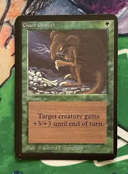 GIANT GROWTH Alpha Magic: The Gathering MTG LP Light Play - Image 1