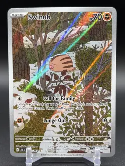 Pokemon Swinub TCG Holo Card 165/159 Journey Together Illustration Rare - Image 1