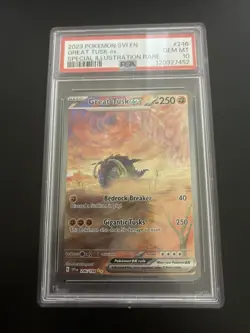 PSA 10 GEM MT Great Tusk Ex SIR #246 2023 Pokemon Scarlet & Violet Special Rare - Image 1