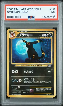 2000 POKEMON JAPANESE NEO 2 197 UMBREON-HOLO PSA 7 - Image 1