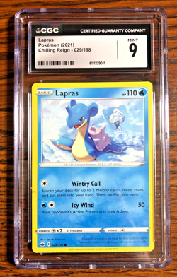 Lapras Regular Common #029 - CGC MINT 9 - 2021 SWSH Chilling Reign - Pokemon TCG - Image 1