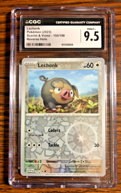 Lechonk Reverse Holo #155 - CGC MINT+ 9.5 - 2023 Scarlet & Violet - Pokemon TCG - Image 1