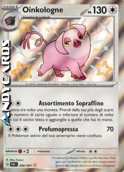 OINKOLOGNE 208/091 • Rara Shiny • Destino di Paldea PAF POKEMON - Image 1