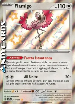 FLAMIGO 211/091 • Rara Shiny • Destino di Paldea PAF POKEMON - Image 1