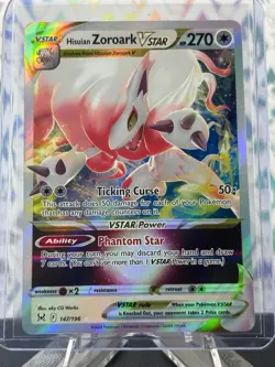 Pokemon TCG Hisuian Zoroark VSTAR Lost Origin 147/196 Holo Ultra Rare Nm - Image 1