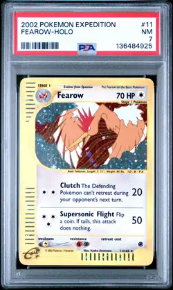 2002 POKEMON EXPEDITION #11 FEAROW-HOLO PSA 7 - Image 1