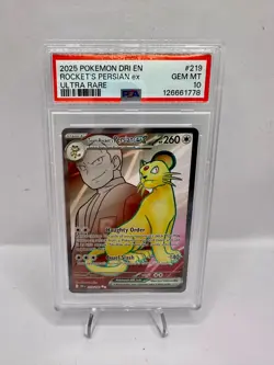 PSA 10 Team Rocket's Persian Ex 219/182 Destined Rivals | Ultra Rare | Pokemon - Image 1