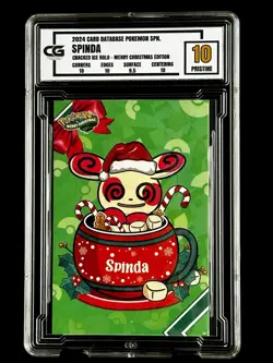 2024 Pokemon CG 10 Pristine SPINDA Christmas Data TCG XMAS Holiday CGC PSA 2 - Image 1