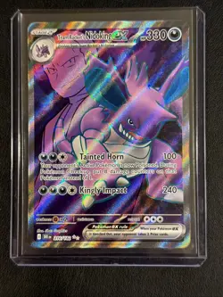 Team Rockets Nidoking EX 216/182 Destined Rivals Ultra Rare Full Art Pokemon - Image 1