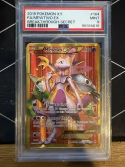 Pokemon Mewtwo EX Secret Full Art 164/162 XY Breakthrough #164 MINT PSA 9 - Image 1