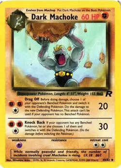 Pokemon TCG Team Rocket Dark Machoke 40/82 Uncommon LP - Image 1