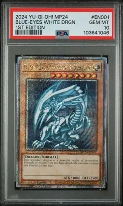 YUGIOH PSA 10 Blue-Eyes White Dragon MP24-EN001 QCR 1st Edition *1126 SDK ART - Image 1