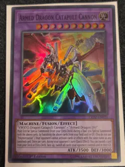 YuGiOh! Armed Dragon Catapult Cannon LED2-EN021 1st Edition Super Rare NM - Image 1