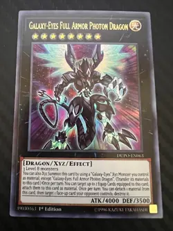 Yugioh Galaxy-Eyes Full Armor Photon Dragon DUPO-EN063 Ultra Rare 1st Ed NM - Image 1