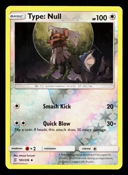 Type: Null 183/236 Unified Minds MP Pokemon Card TCG - Image 1