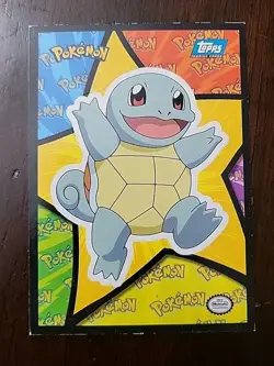 MP! 1999 POKEMON TOPPS Movie Edition EDT Sticker Cards - SQUIRTLE - Image 1