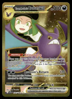 Pokemon Cards Team Rocket's Crobat ex 242/182 Destined Rivals Hyper Rare NM - Image 1
