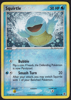 Squirtle 83/112 EX Fire Red & Leaf Green 2004 NM Holo Pokemon Card Arita - Image 1