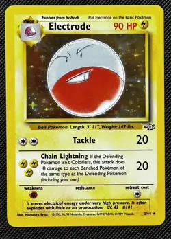 Electrode 2/64 Holo Rare Unlimited Edition Jungle Pokemon Card WOTC - Image 1